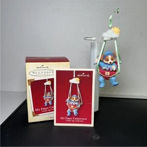 Hallmark My First Christmas Baby Boy in Bouncy Chair Ornament with Box